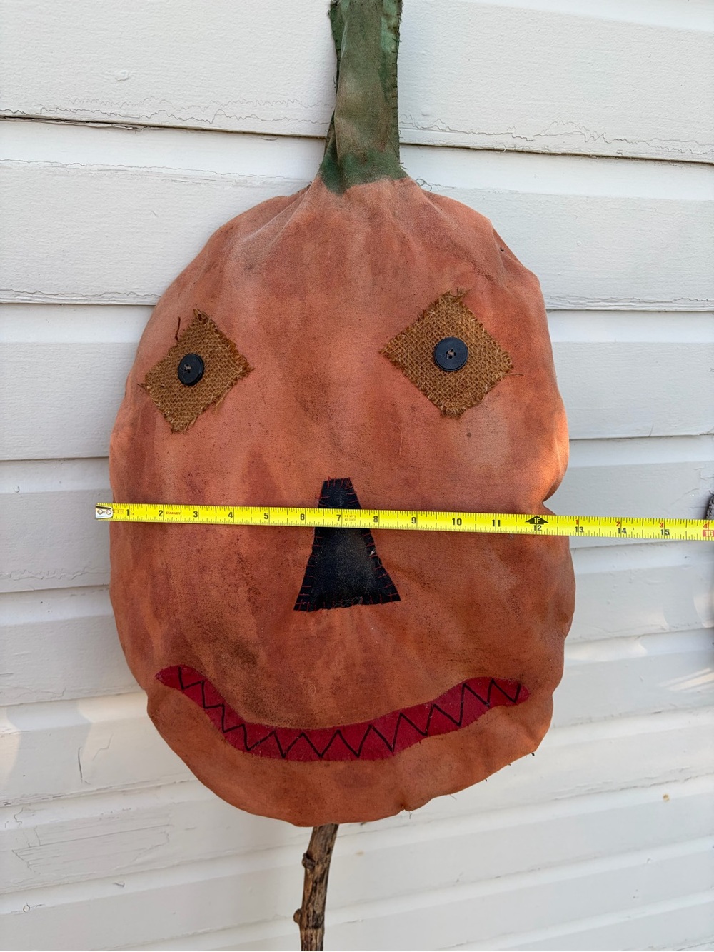 Primitive Pumpkin Face Yard Stake - Orange Halloween Decor - Picture 5 of 5